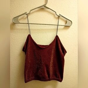 Elegant Burgundy Spaghetti Strap Top